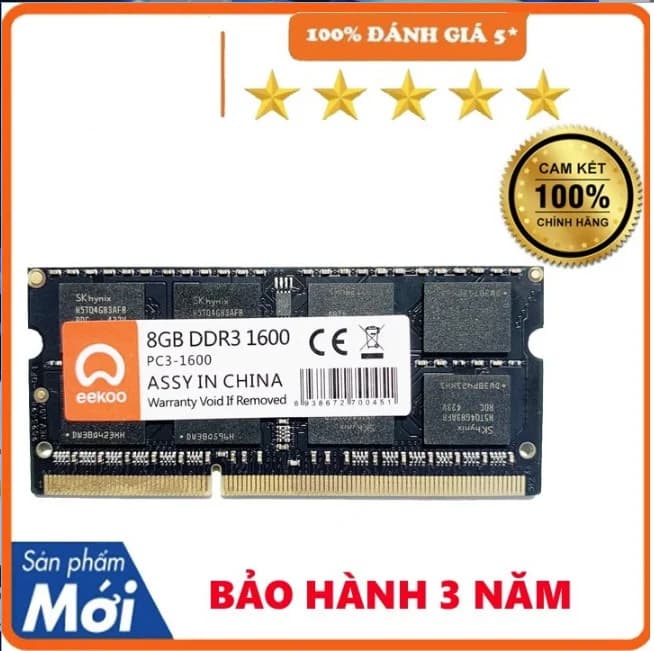 DDR3 8G/Bus1600 Laptop Eekoo Chính Hãng *** BH 36T