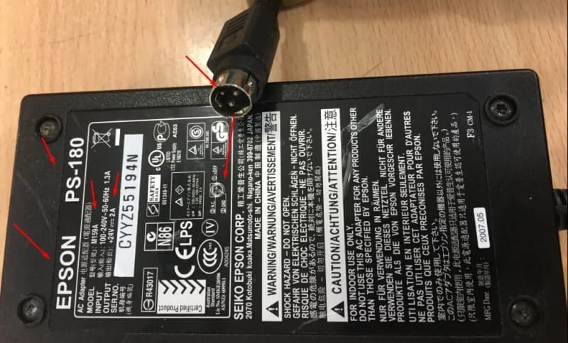 Adapter Cho Máy In Epson PS180 24V/2.5A Zin