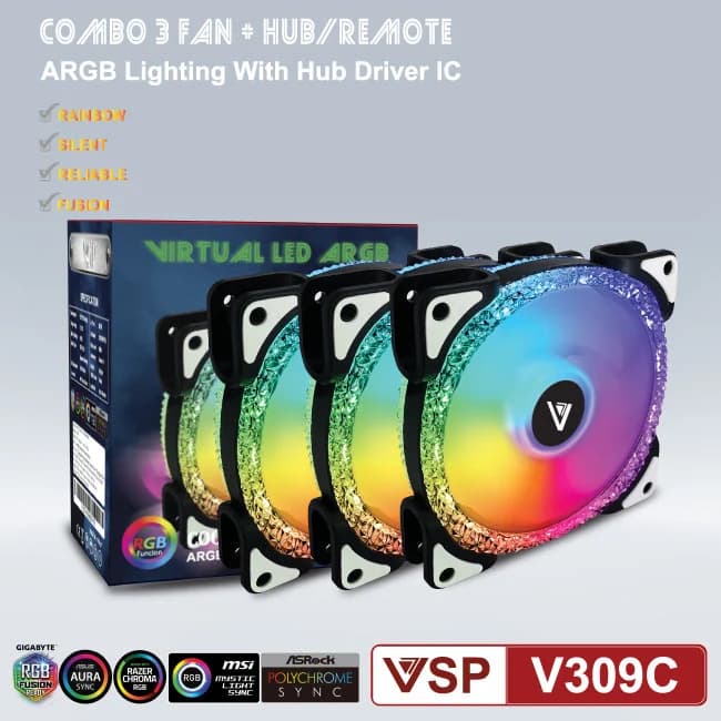 Bộ KIT 3 Fan V309C Led ARGB