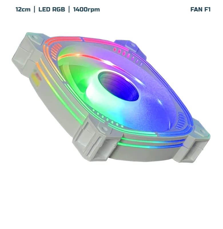 Fan Case 12cm- LED VÔ CỰC F1 (Trắng / Đen) - KO DÙNG HUB
