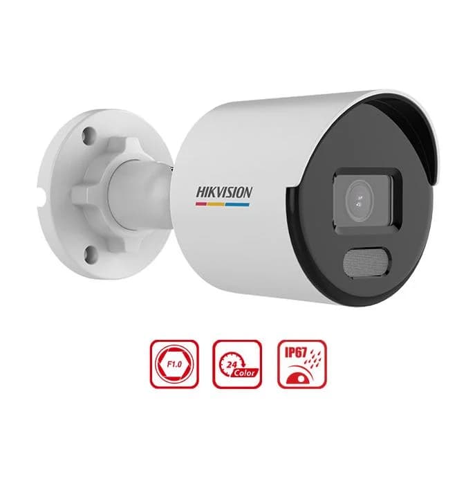 Camera HIK IP DS-2CD1027G2-LUF, Thân 2M (1080p), H265+, Đèn trợ sáng 30m, DWDR, BLC, HLC, 3D DNR, Lens 4mm, Tích hợp Mic, nút reset cứng, Khe thẻ nhớ tối đa 256Gb, IP67