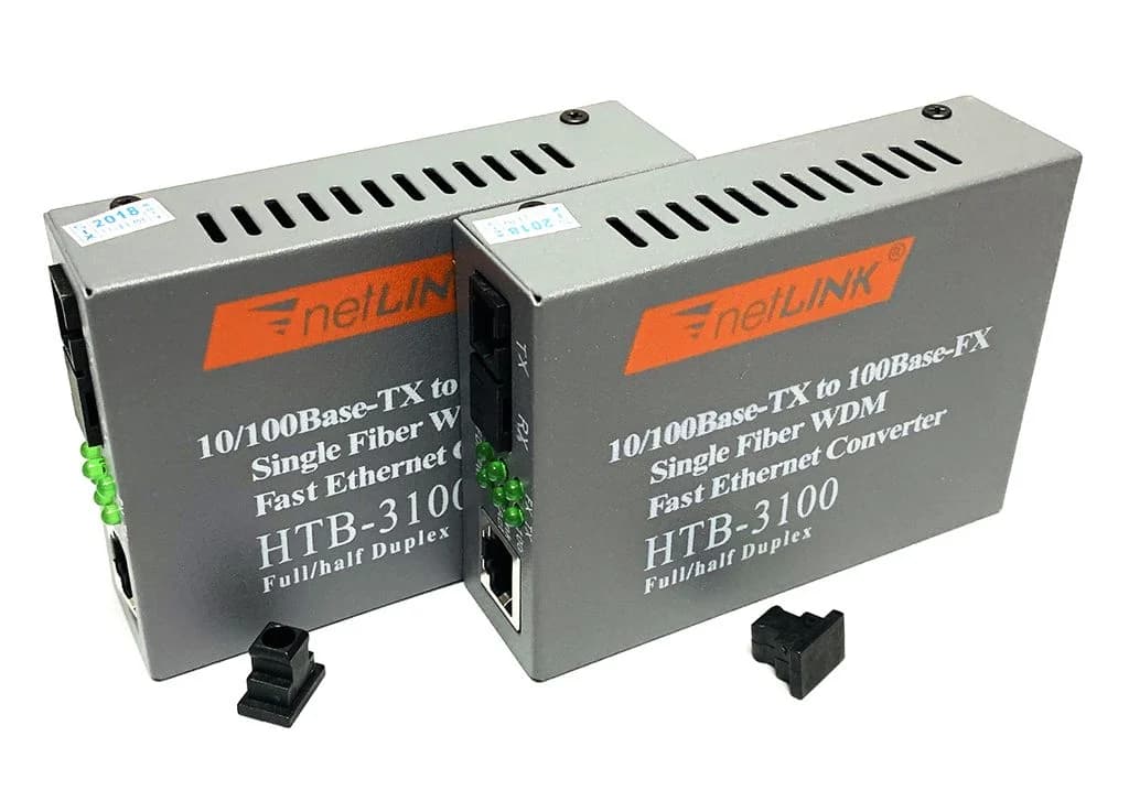 NETLINK HTB-3100/AB (2 Converter, 2 Adapter) Bộ Chuyển Đổi Quang Điện 10/100M Single Fiber