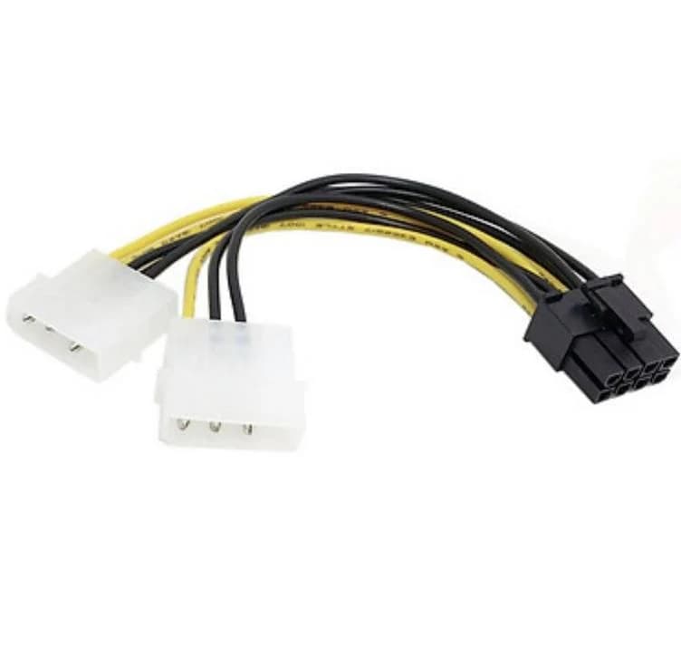 Cáp chuyển 2 nguồn phụ 4 pin ra nguồn phụ 8 pin cho VGA