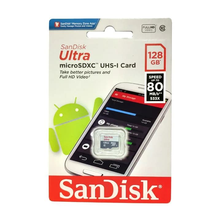 Thẻ nhớ Micro SD 128G SANDISK CLASS 10 BOX *** BH 12T