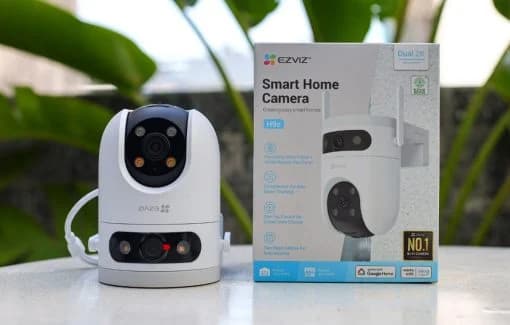 Camera EZVIZ IP H9C 2 mắt (3MP+3MP, Color, Xoay, Đàm thoại), phát hiện người / phương tiện AI, tầm nhìn 30m, cảnh báo còi + đèn