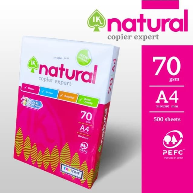 GIẤY A4 NATURAL 70g/m2 (1 THÙNG = 70K x 5 = 350K) *** BH OK