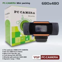 Webcam Kẹp 480P Có Mic (Màu Đen)
