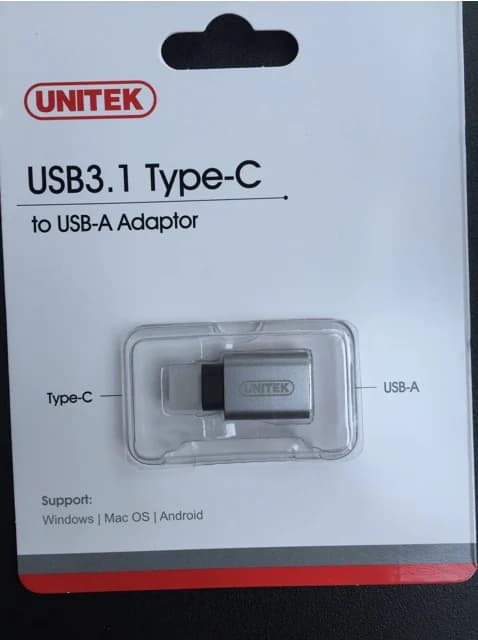Đầu Chuyển (Y-A 025CGY) Type-C ---> Usb 3.0 Unitek *** BH 6T