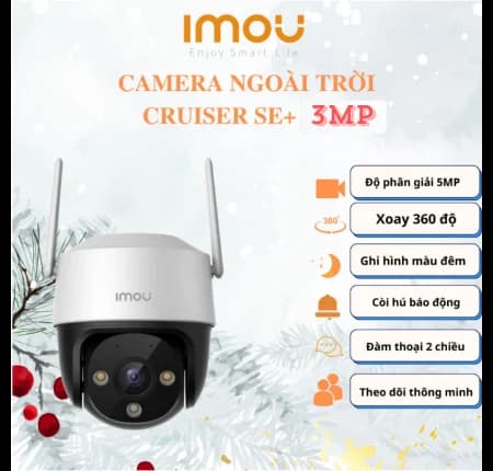 Camera IMOU IP Wifi 3.0MP IPC-S31FEP (Xoay, Color, Đàm thoại), H.265, len 3.6mm, tầm nhìn 30m, AP, DWDR, AWB, AGC, BLC, 3D-DNR, khe thẻ nhớ, Ngoài trời IP66