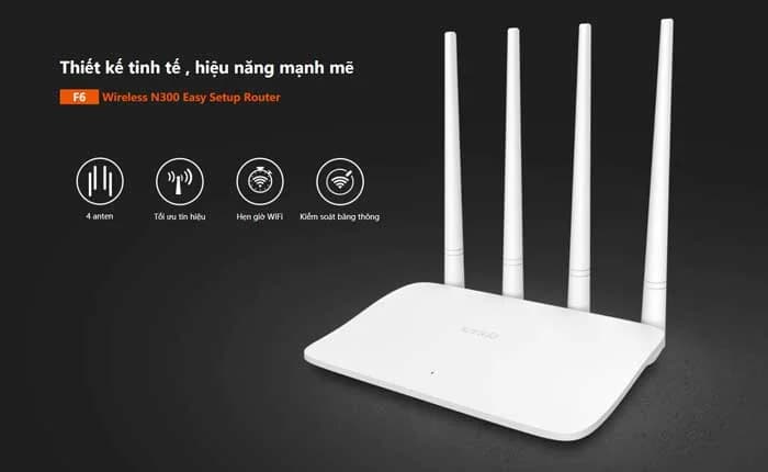 PHÁT WIRELESS 300M TENDA F6 - N300 4 ANTEN