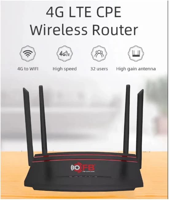 Router Wifi 4G LTE FB-Link AX146F (4 Anten, Chuyên Xe Khách, 32 User, 4 Lan) BH***6T