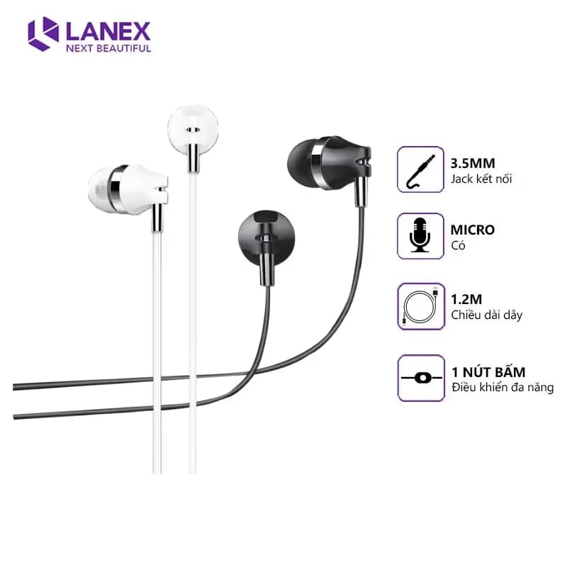 Tai Nghe Lanex LE01 (Jack 3.5, 1.2m)