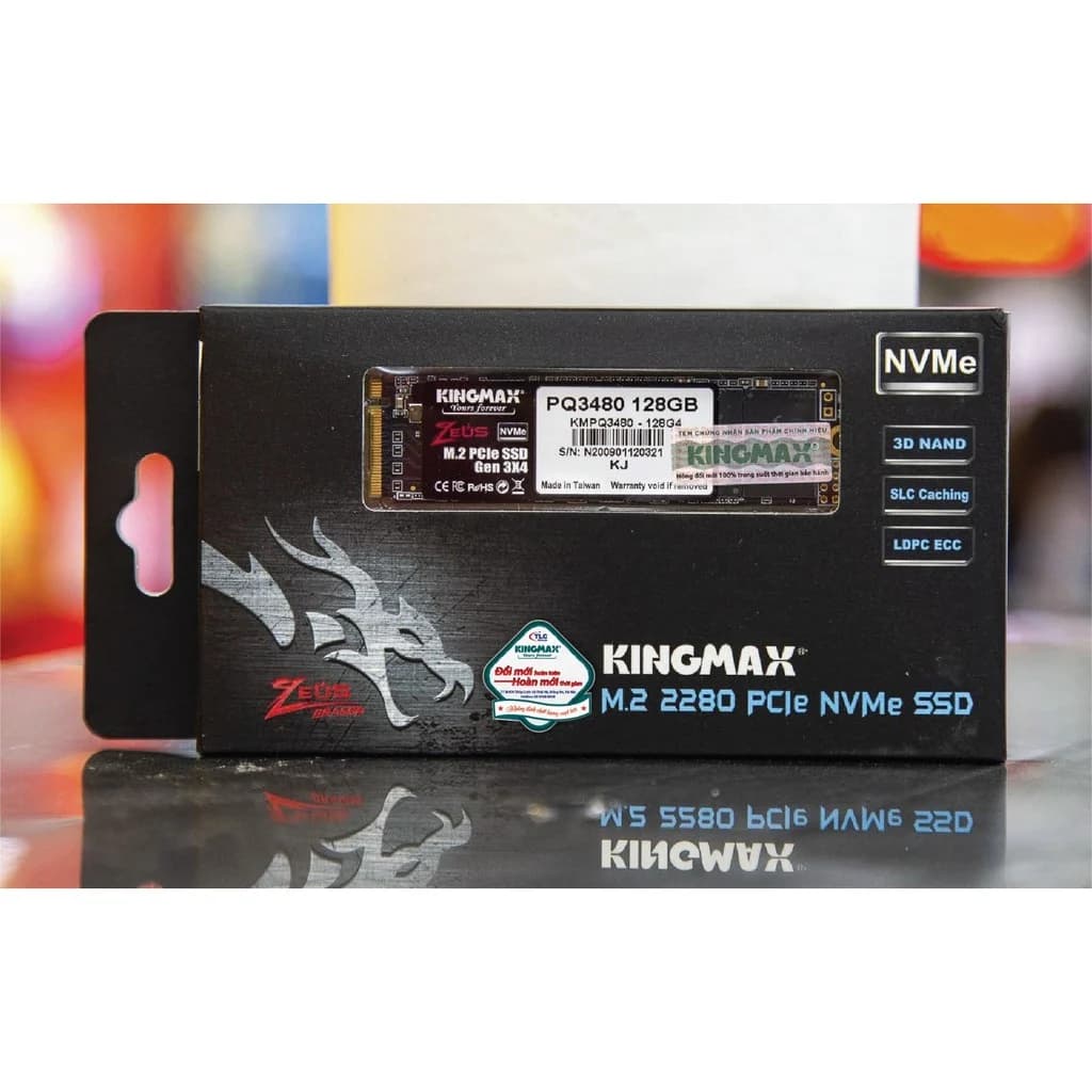 SSD M.2 PCIe 128G Kingmax PQ3480 Gen3x4 2280 NVMe Chính Hãng
