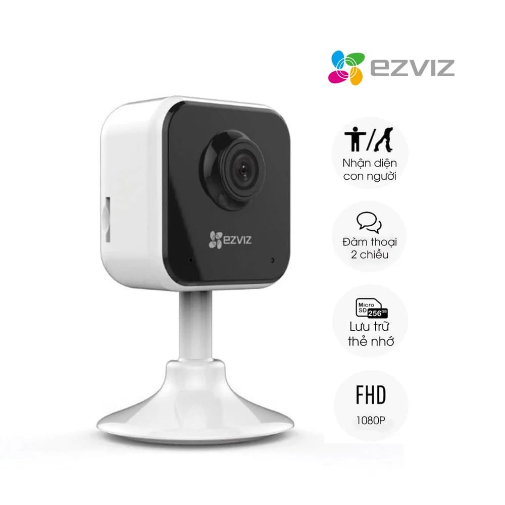Camera EZVIZ IP CS-H1C 2Mp, hồng ngoại 12 mét, Lens 2.8mm, đàm thoại 2 chiều, Hỗ trợ khe cắm thẻ nhớ đến 128GB